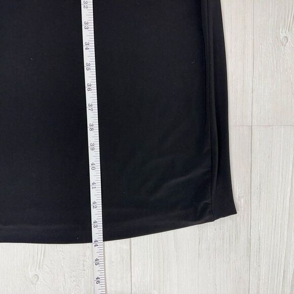 Norma Kamali Black Long Sleeves Midi Swing Dress XL Turtleneck Zip Neck Modest - Picture 14 of 16